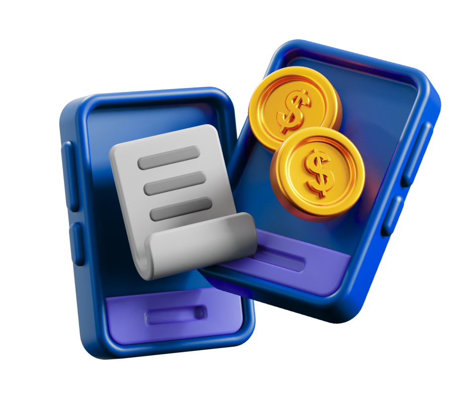 Payment and phone 3D illustration